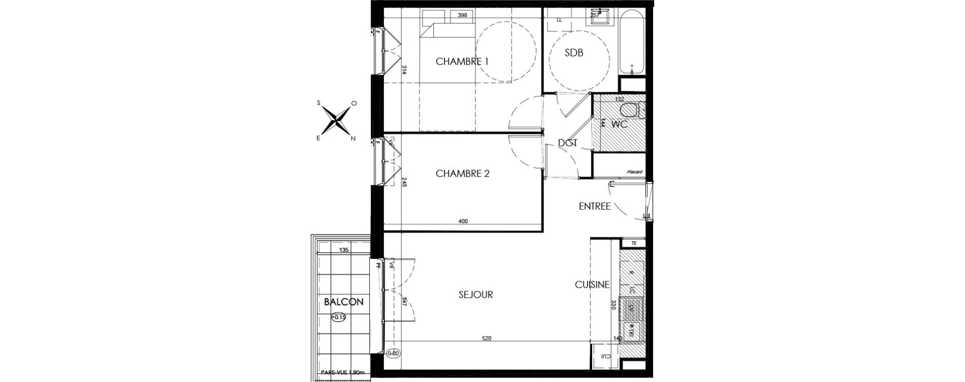 Appartement T3 de 58,61 m2 &agrave; Savigny-Le-Temple Centre