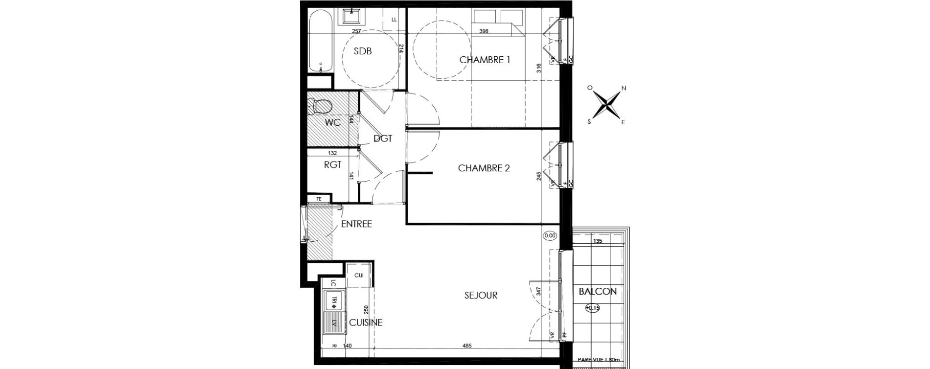 Appartement T3 de 57,52 m2 &agrave; Savigny-Le-Temple Centre