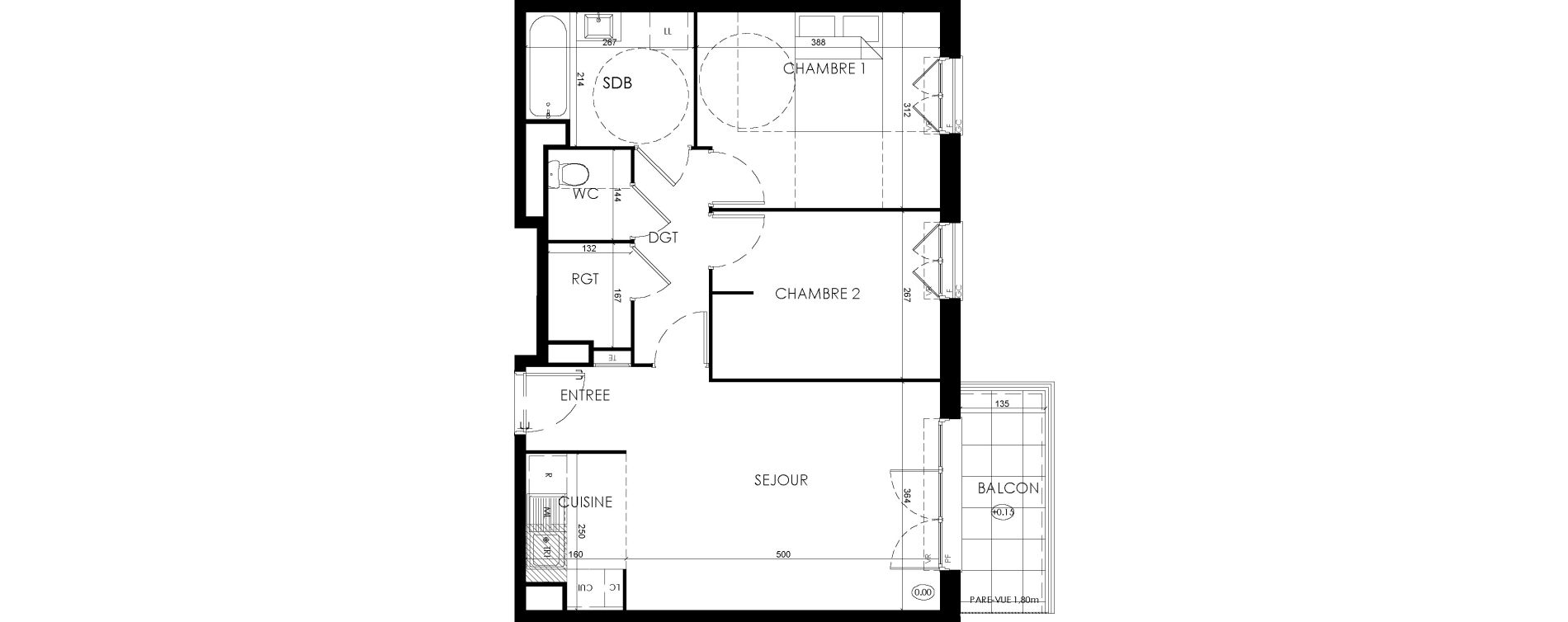 Appartement T3 de 59,34 m2 &agrave; Savigny-Le-Temple Centre