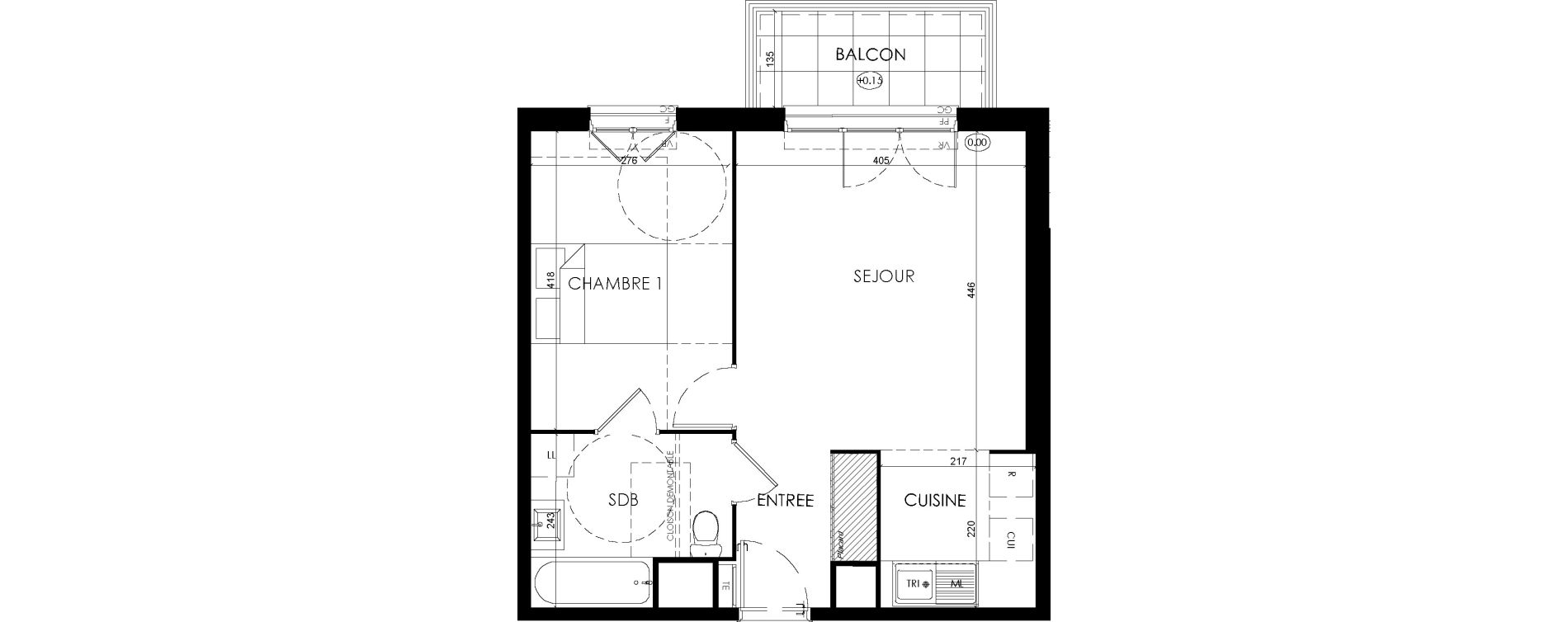 Appartement T2 de 44,56 m2 &agrave; Savigny-Le-Temple Centre