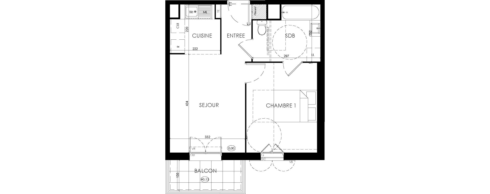 Appartement T2 de 41,17 m2 &agrave; Savigny-Le-Temple Centre