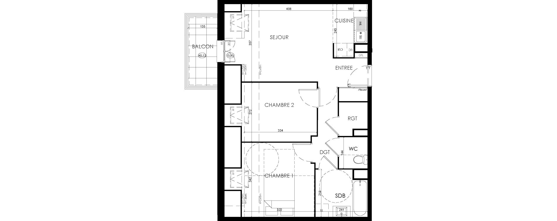 Appartement T3 de 54,67 m2 &agrave; Savigny-Le-Temple Centre