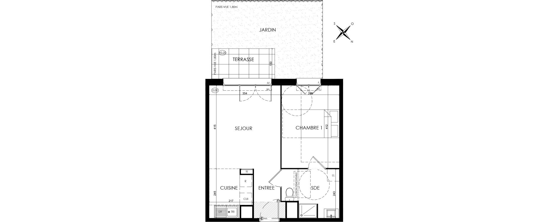 Appartement T2 de 40,89 m2 &agrave; Savigny-Le-Temple Centre