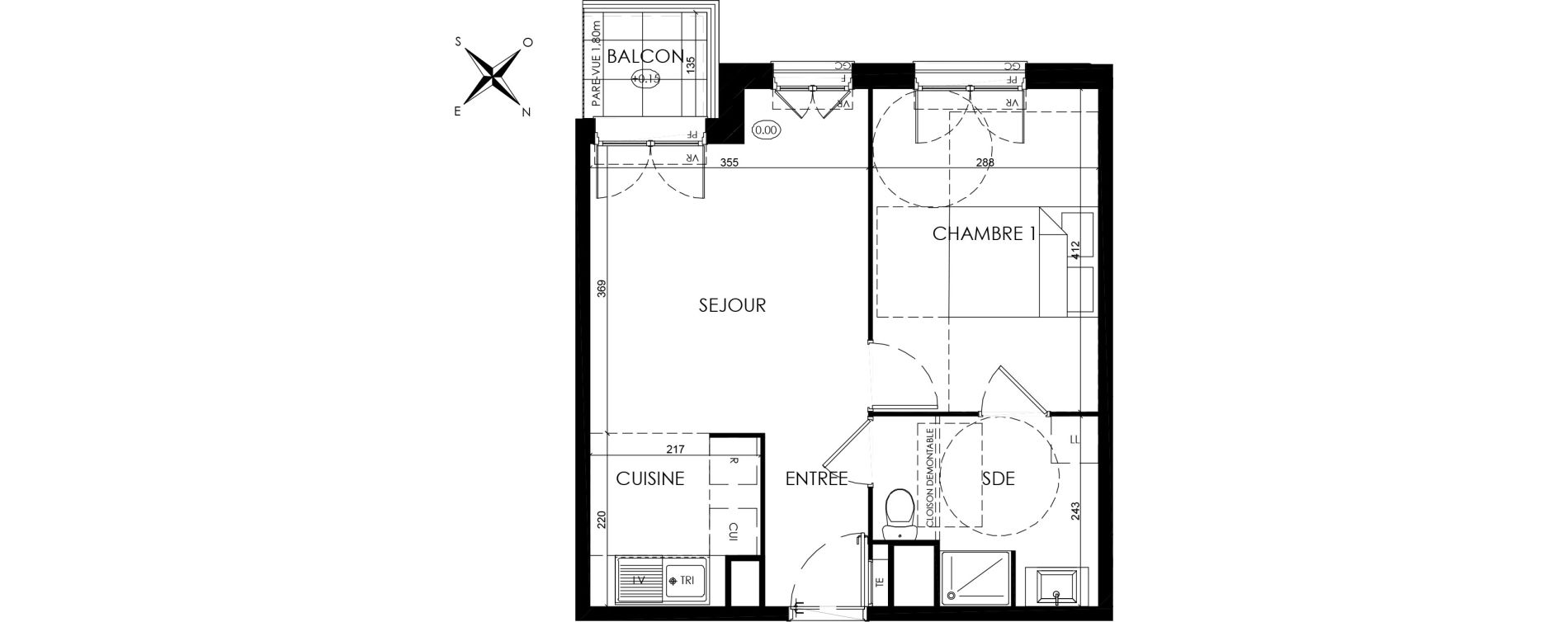 Appartement T2 de 39,65 m2 &agrave; Savigny-Le-Temple Centre
