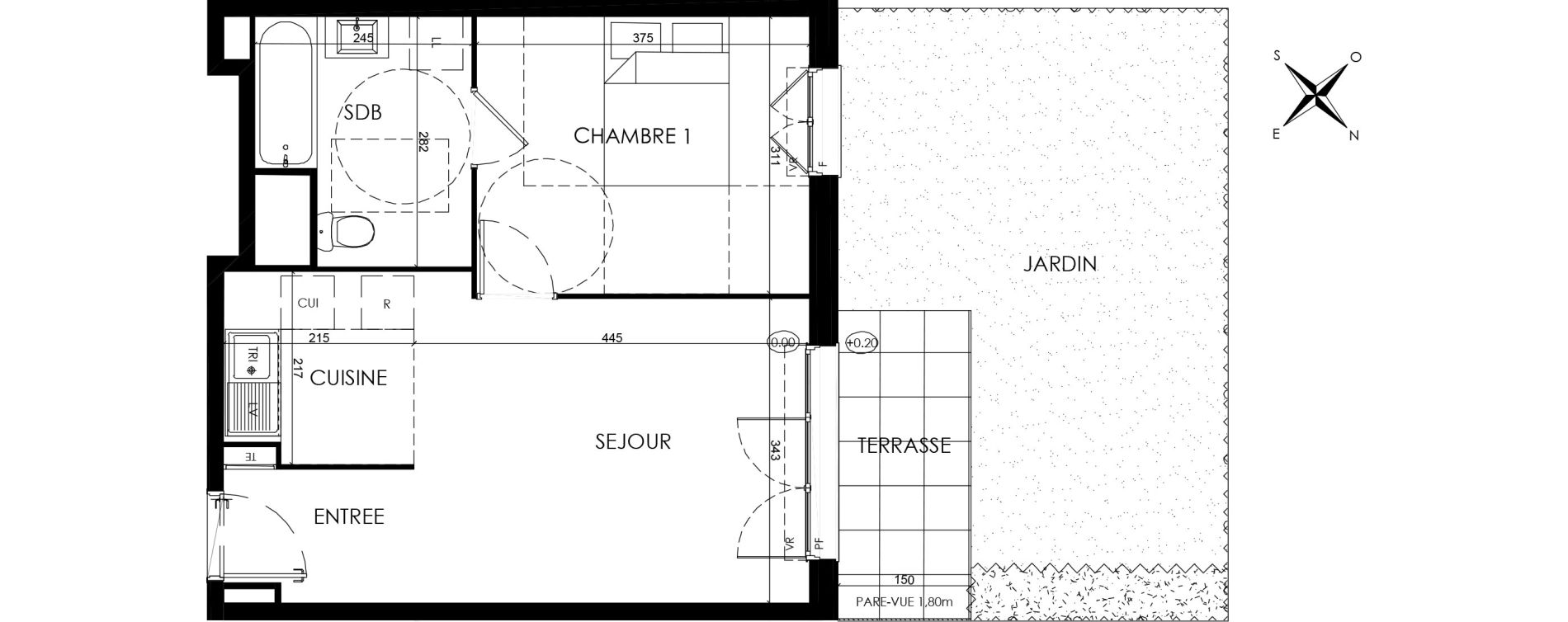Appartement T2 de 40,87 m2 &agrave; Savigny-Le-Temple Centre