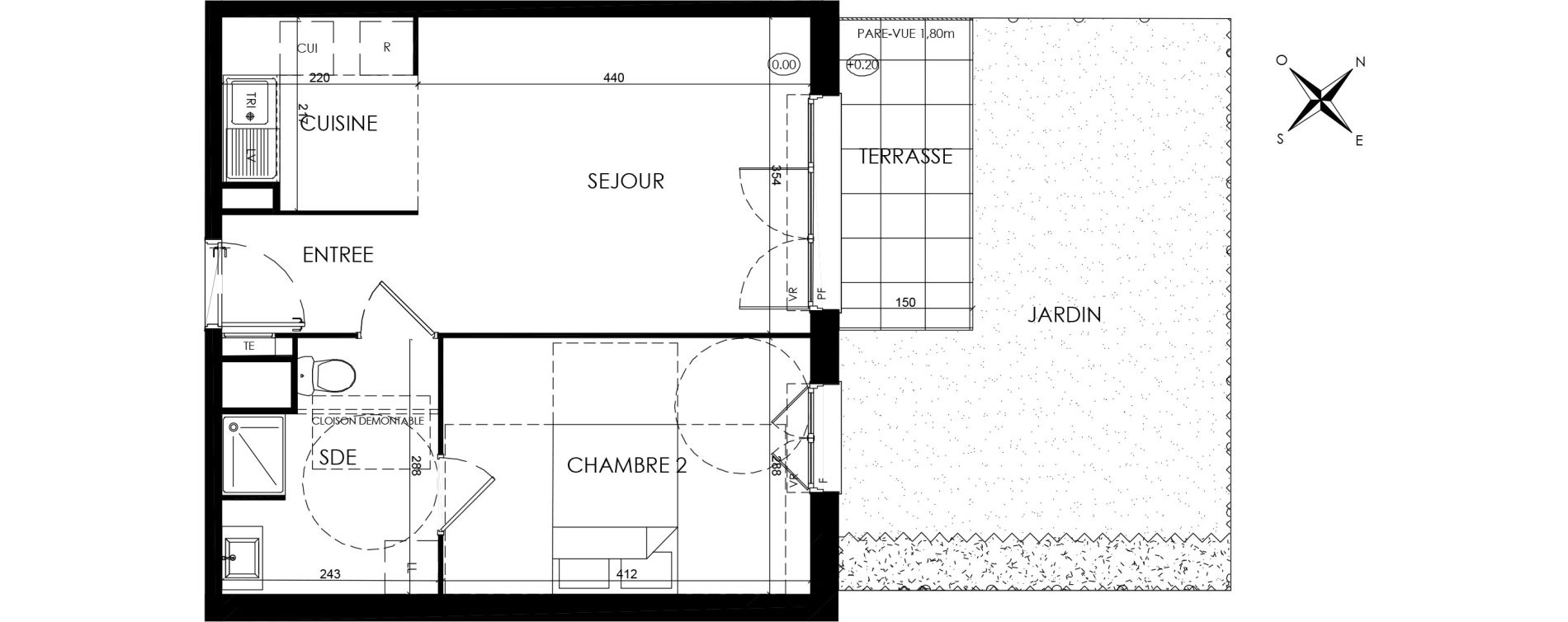 Appartement T2 de 41,13 m2 &agrave; Savigny-Le-Temple Centre