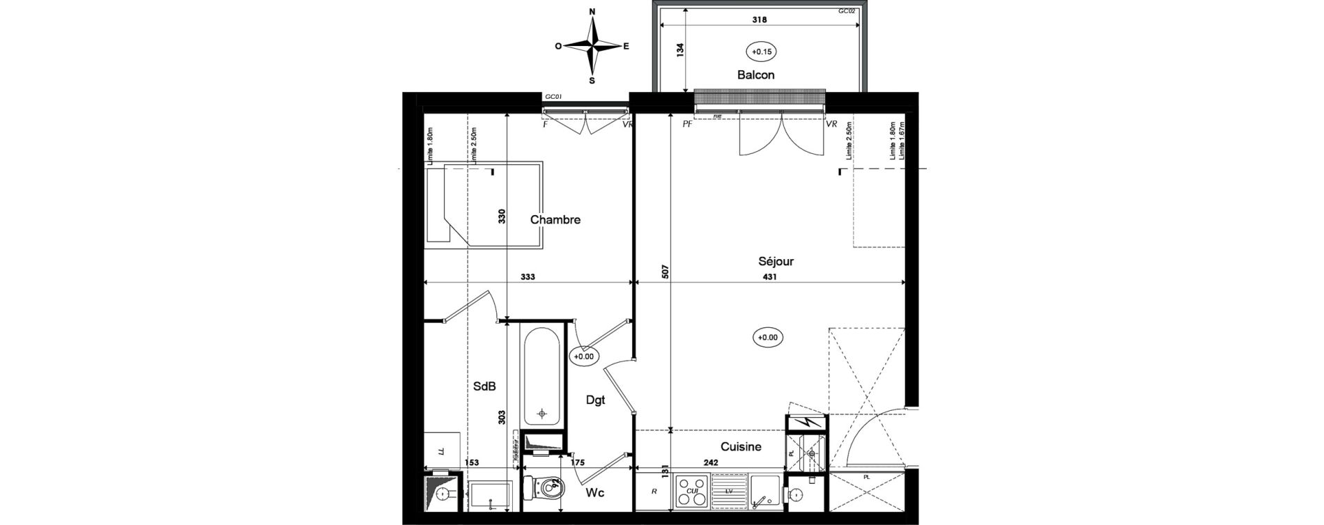 Appartement T2 de 46,99 m2 &agrave; Savigny-Le-Temple Centre