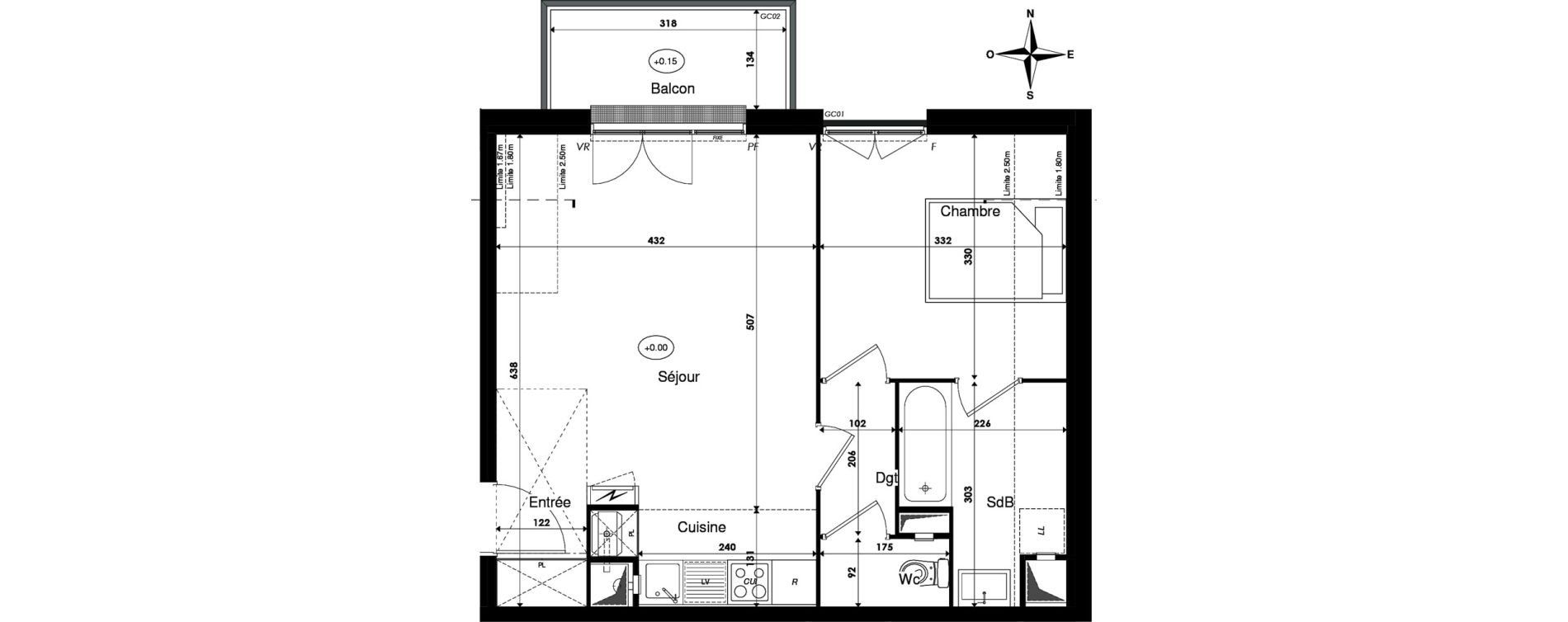 Appartement T2 de 46,93 m2 &agrave; Savigny-Le-Temple Centre