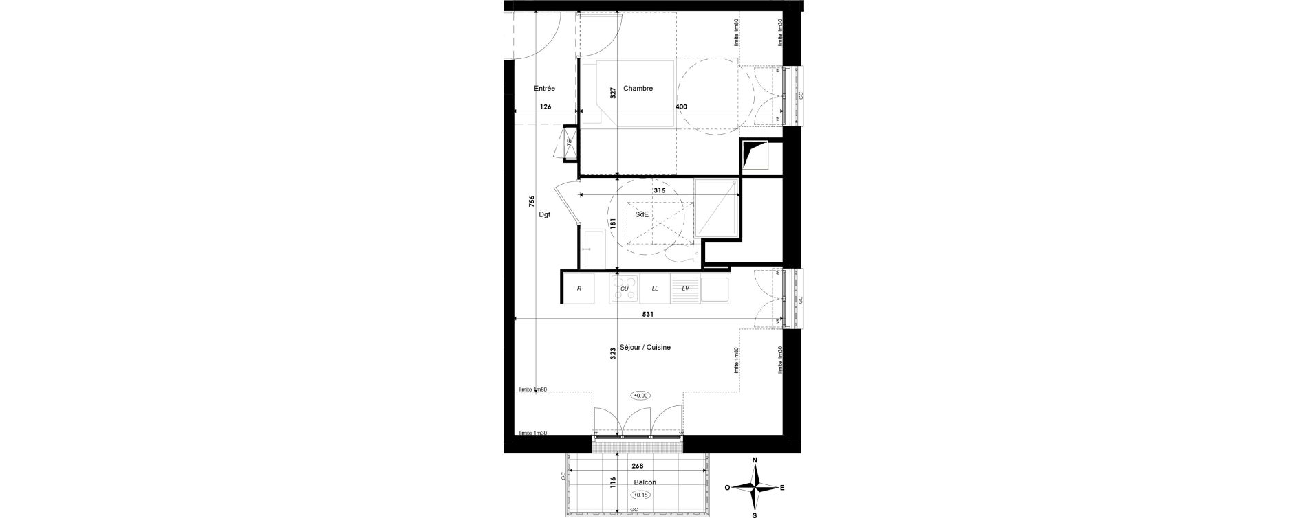 Appartement T2 de 36,05 m2 &agrave; Savigny-Le-Temple Centre