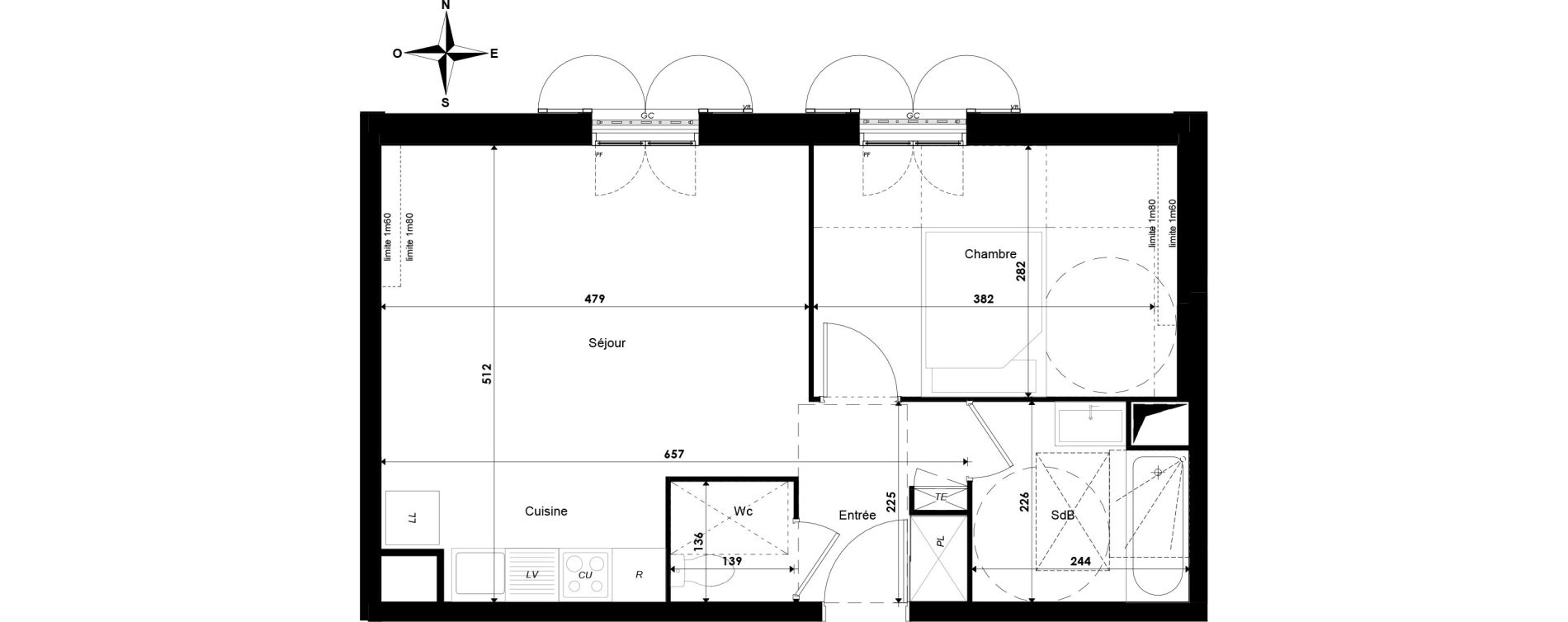 Appartement T2 de 43,56 m2 &agrave; Savigny-Le-Temple Centre