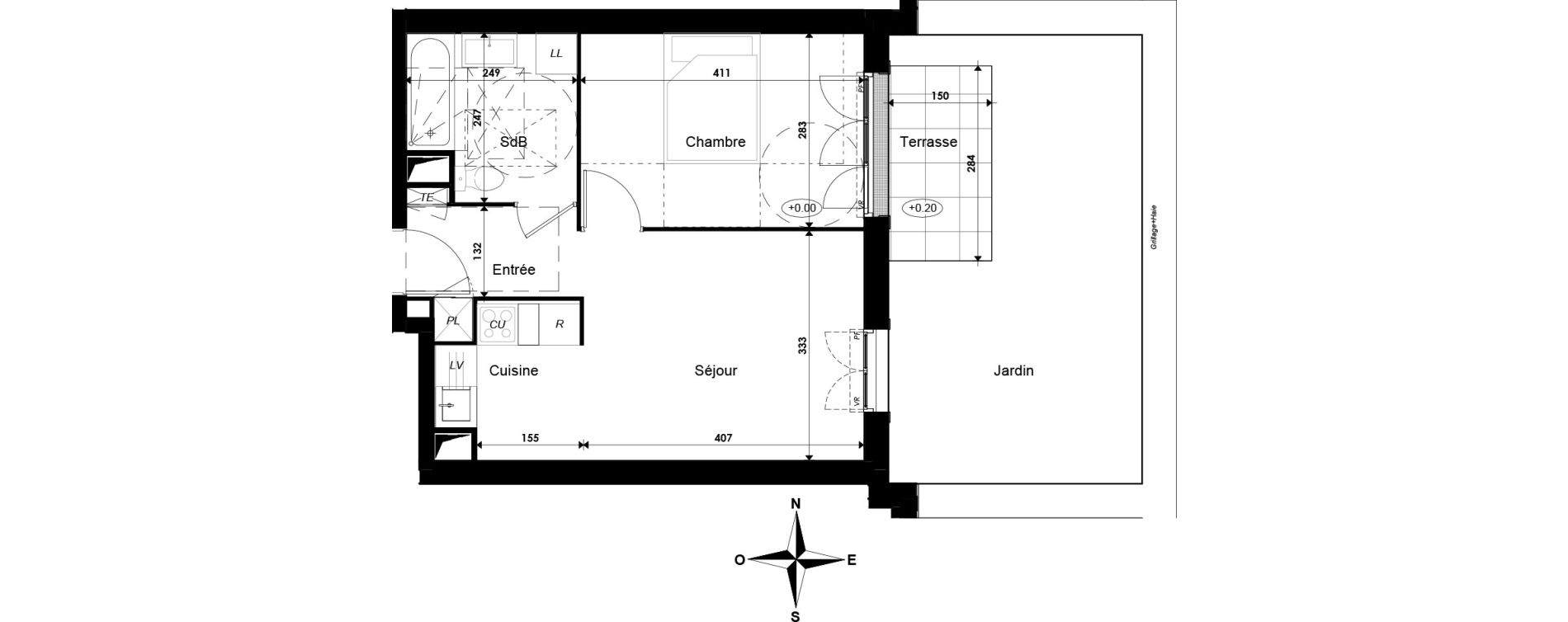 Appartement T2 de 38,87 m2 &agrave; Savigny-Le-Temple Centre