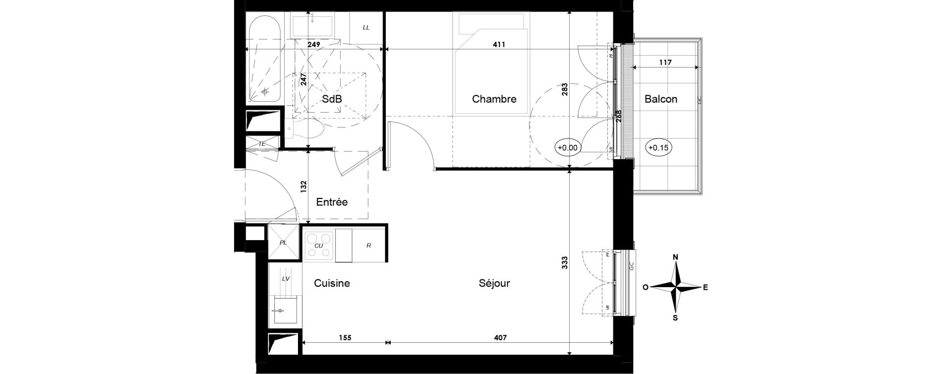 Appartement T2 de 38,87 m2 &agrave; Savigny-Le-Temple Centre