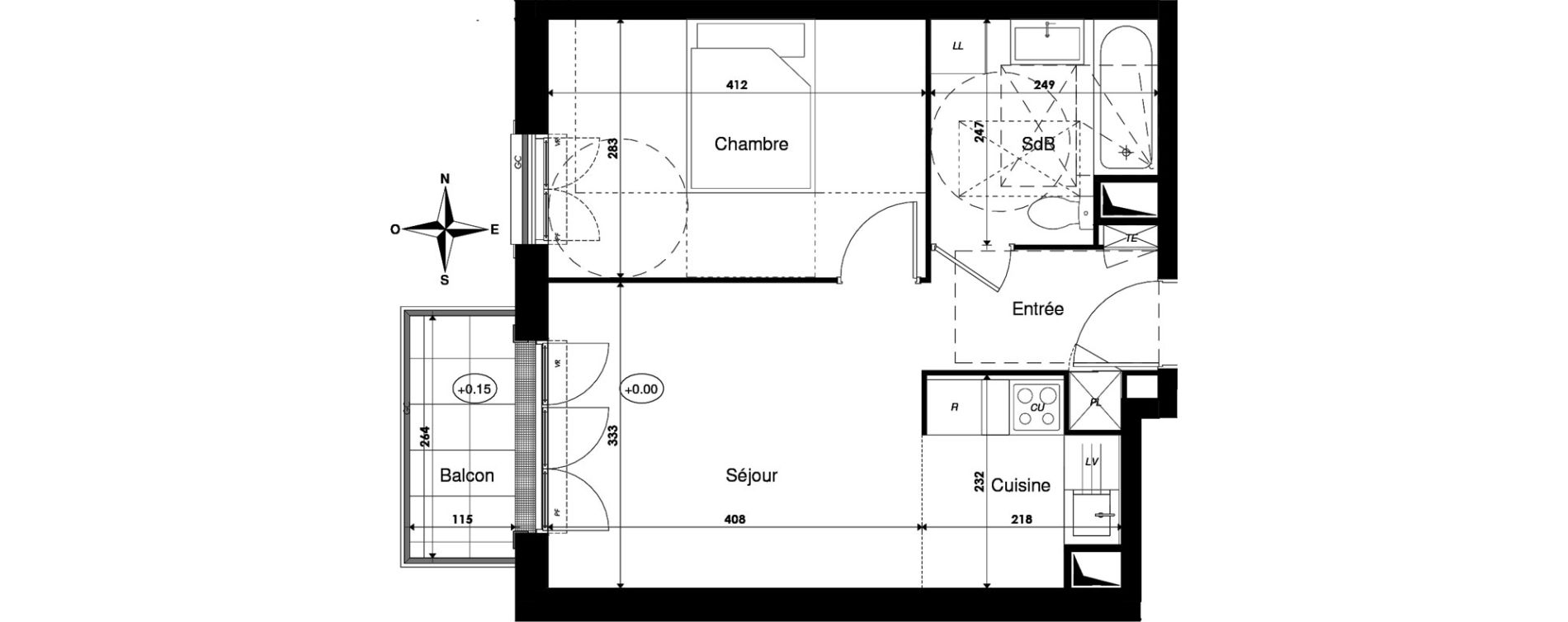 Appartement T2 de 38,91 m2 &agrave; Savigny-Le-Temple Centre