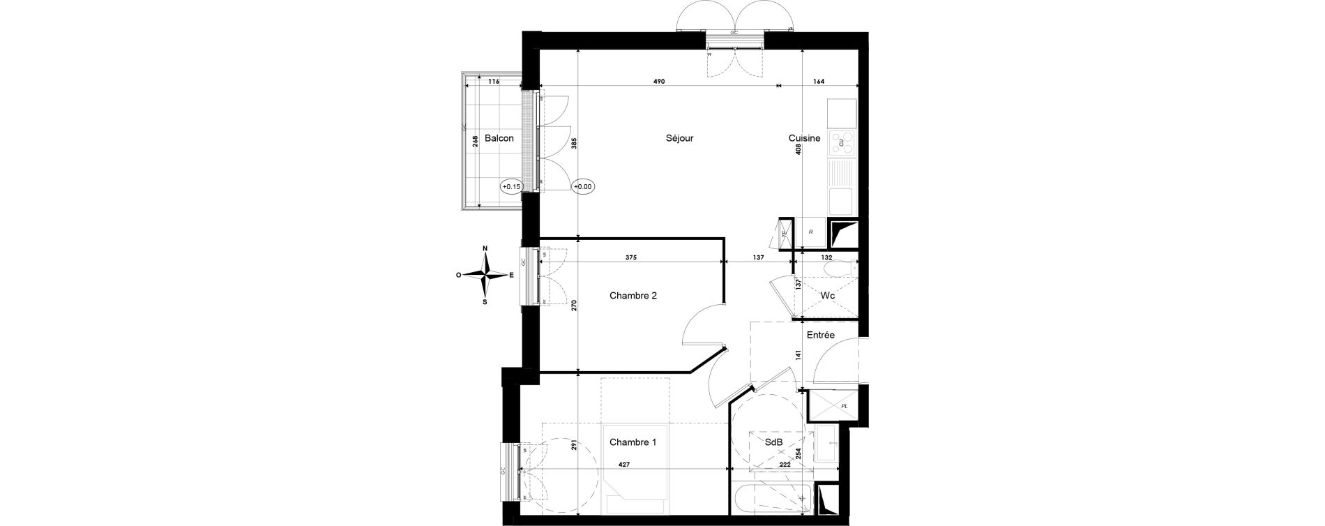 Appartement T3 de 60,77 m2 &agrave; Savigny-Le-Temple Centre
