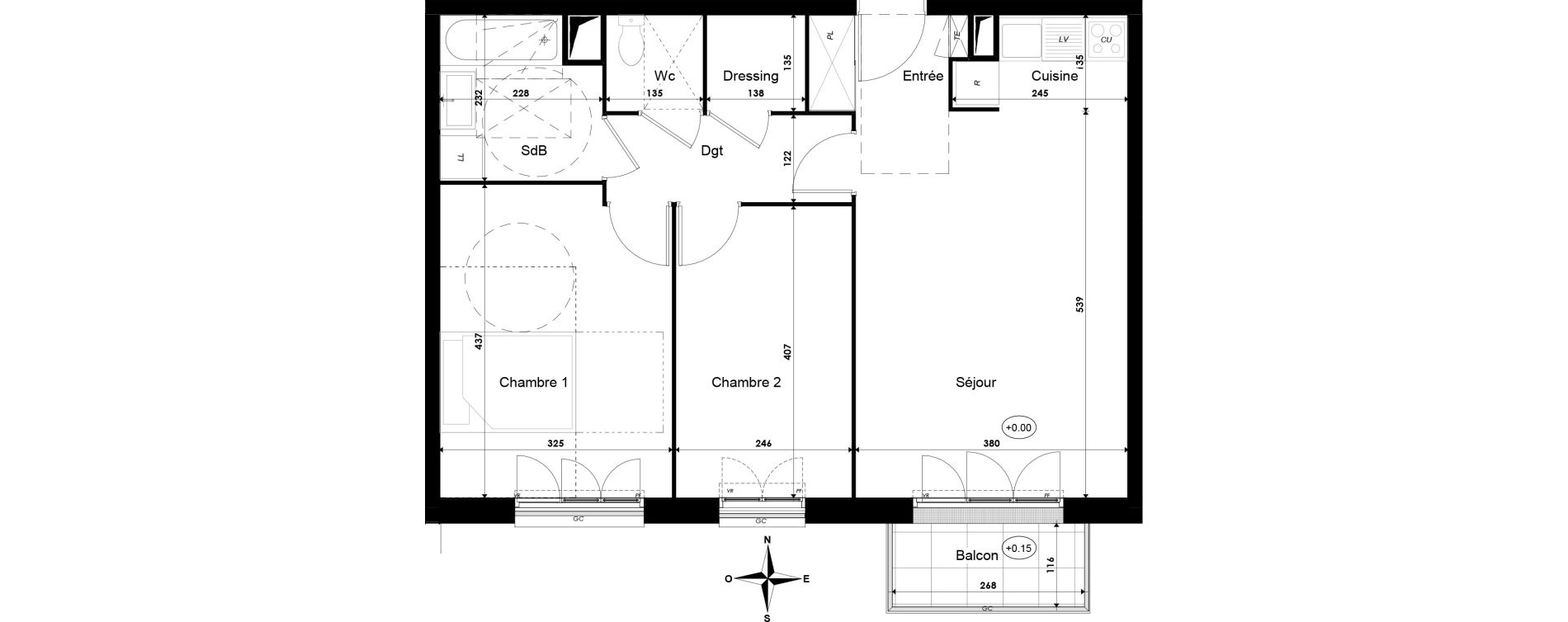 Appartement T3 de 62,59 m2 &agrave; Savigny-Le-Temple Centre