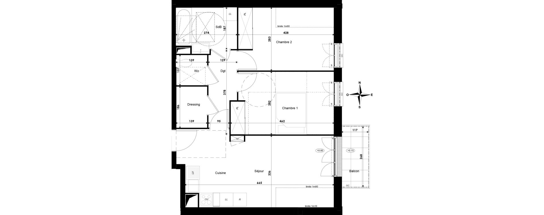 Appartement T3 de 55,74 m2 &agrave; Savigny-Le-Temple Centre