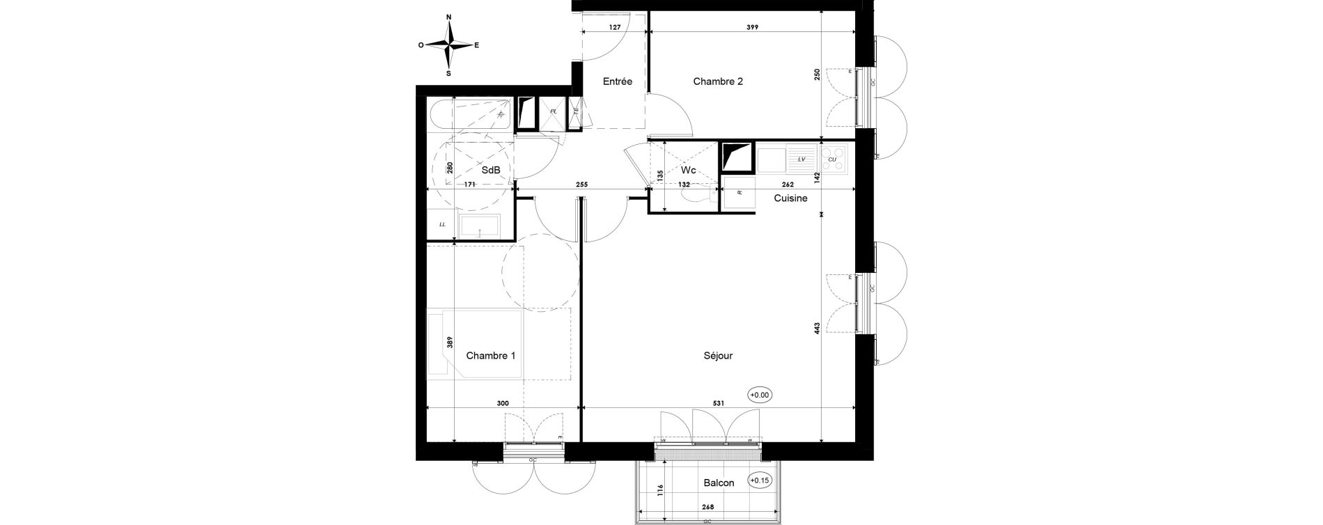 Appartement T3 de 63,05 m2 &agrave; Savigny-Le-Temple Centre