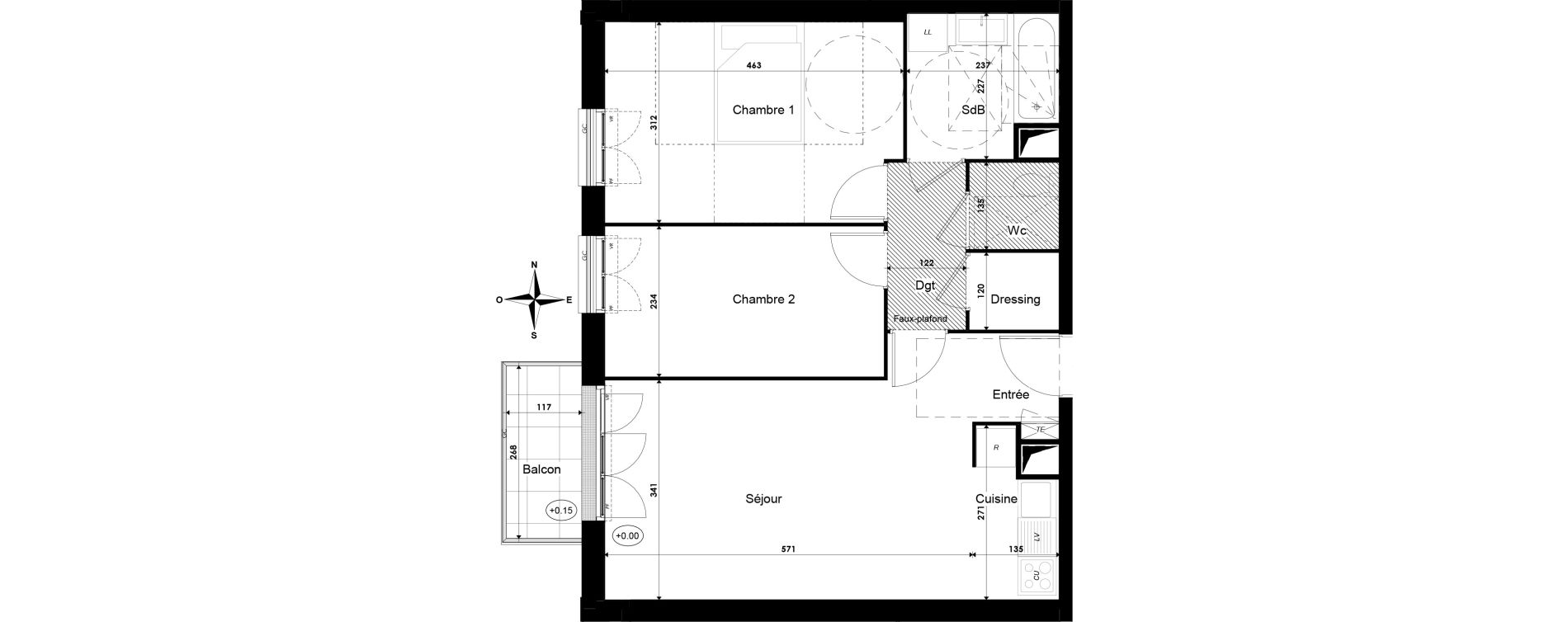Appartement T3 de 61,39 m2 &agrave; Savigny-Le-Temple Centre