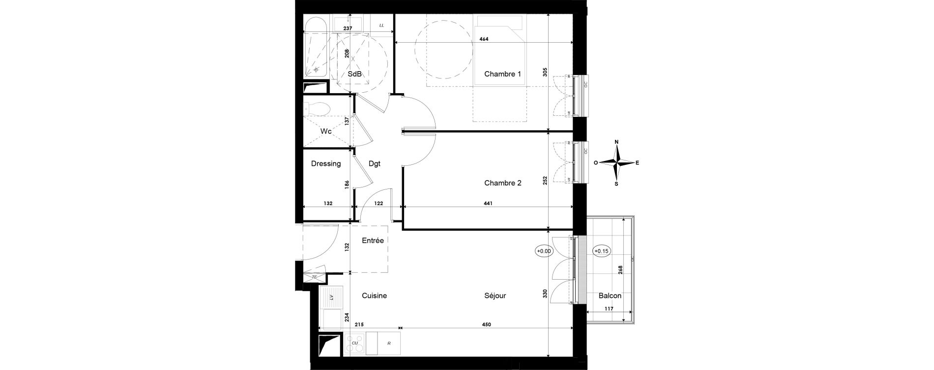 Appartement T3 de 60,40 m2 &agrave; Savigny-Le-Temple Centre