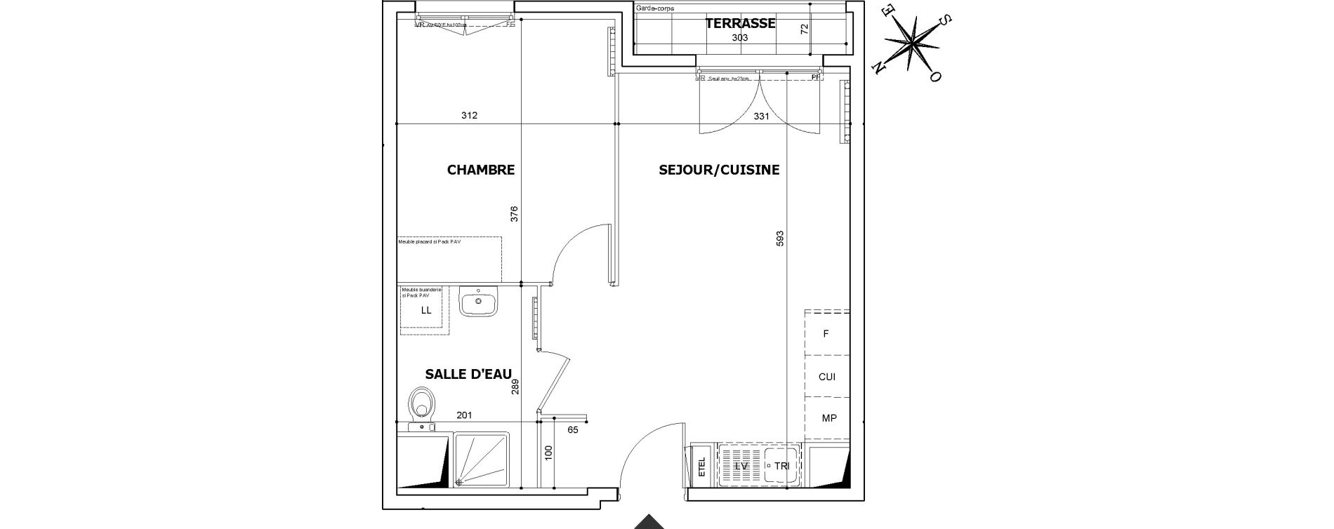 Appartement T2 de 39,11 m2 &agrave; Savigny-Le-Temple Le miroir d eau