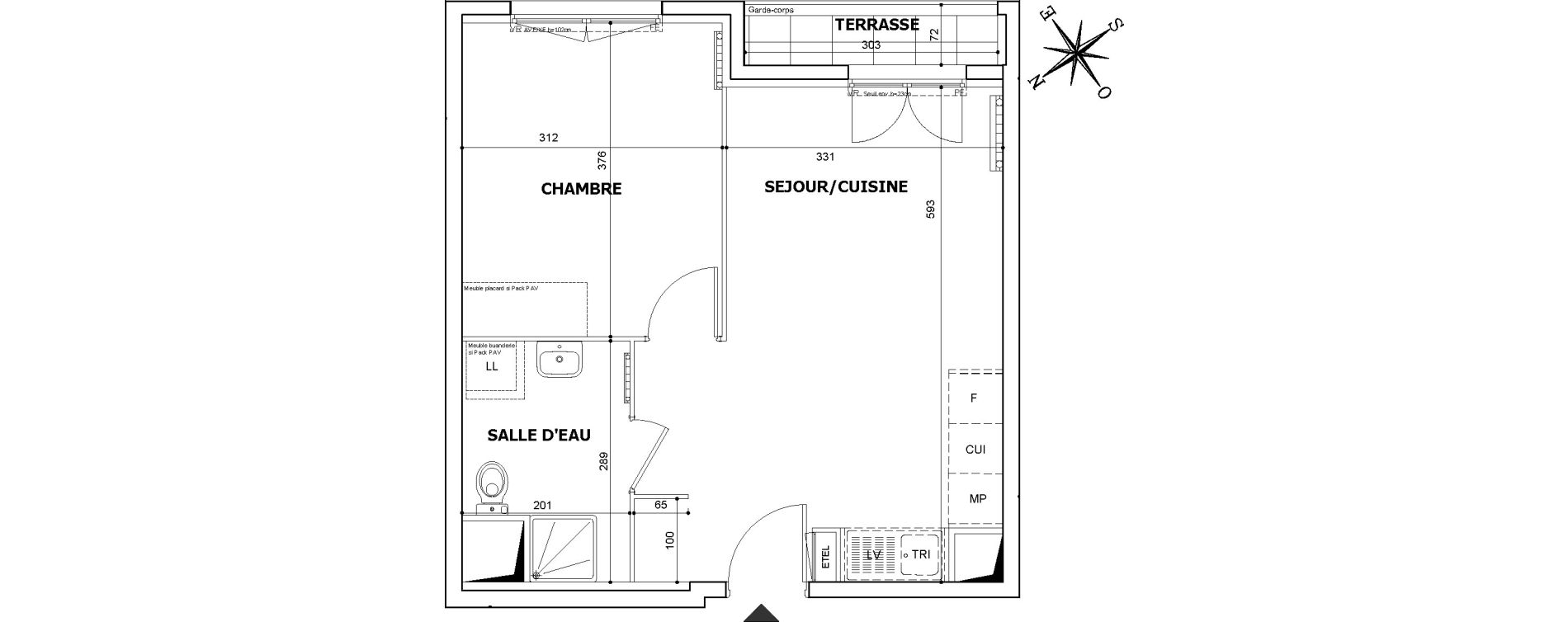Appartement T2 de 39,08 m2 &agrave; Savigny-Le-Temple Le miroir d eau