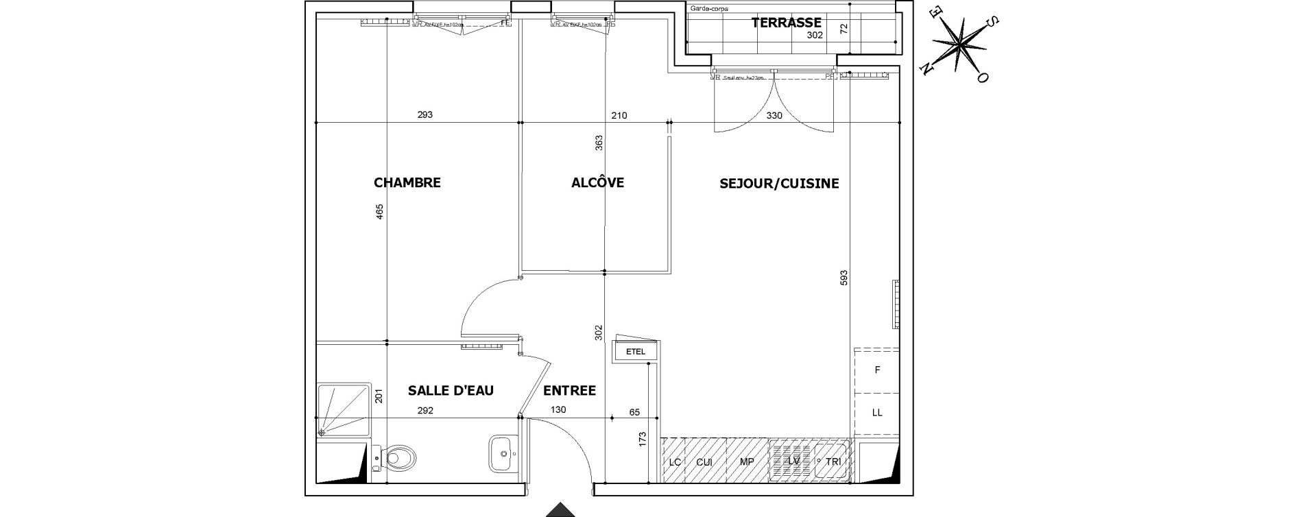 Appartement T2 de 51,91 m2 &agrave; Savigny-Le-Temple Le miroir d eau