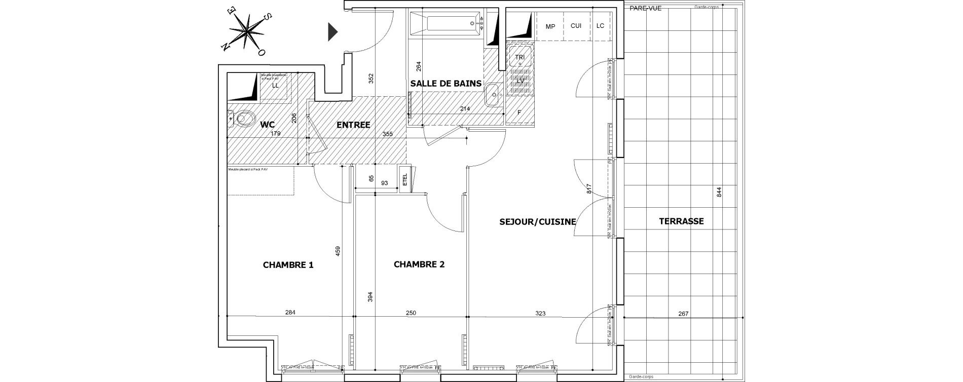 Appartement T3 de 62,13 m2 &agrave; Savigny-Le-Temple Le miroir d eau