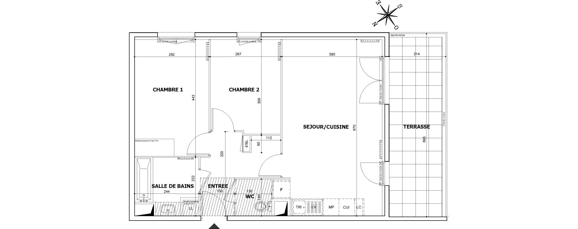 Appartement T3 de 60,73 m2 &agrave; Savigny-Le-Temple Le miroir d eau