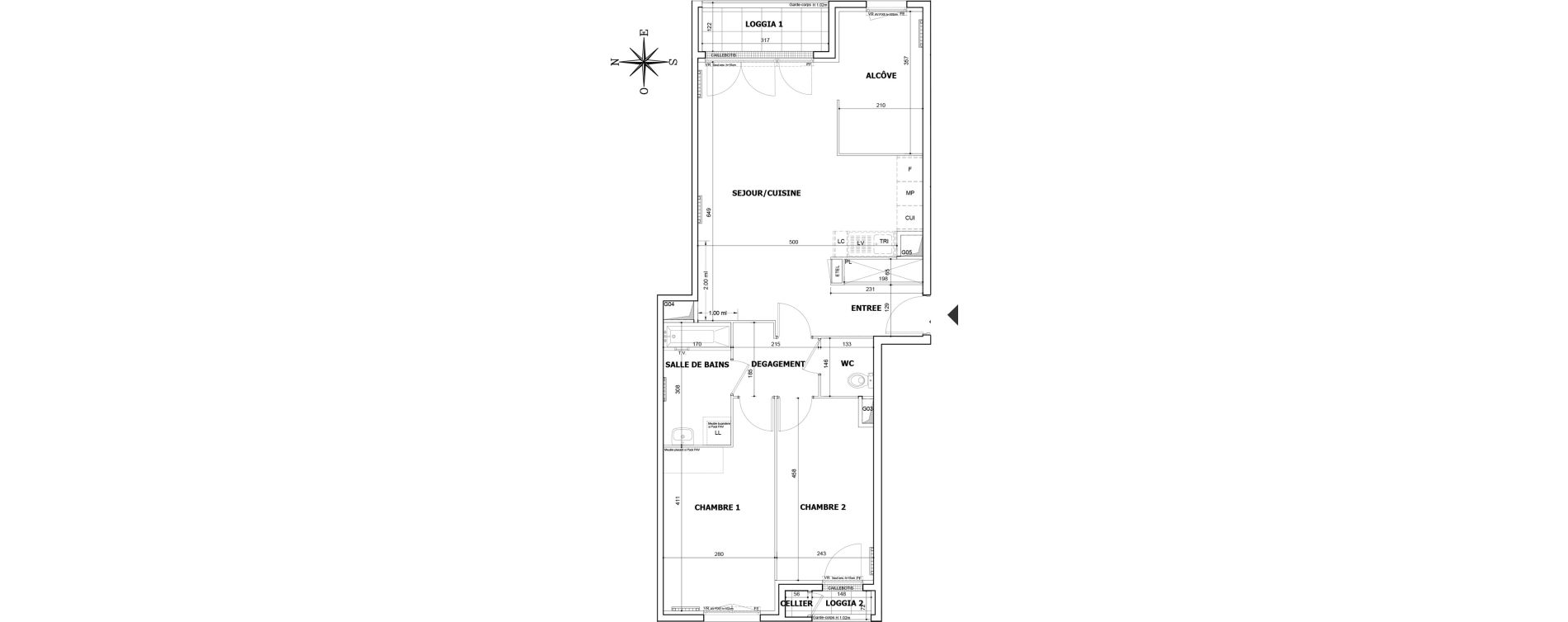 Appartement T3 de 74,24 m2 &agrave; Savigny-Le-Temple Le miroir d eau
