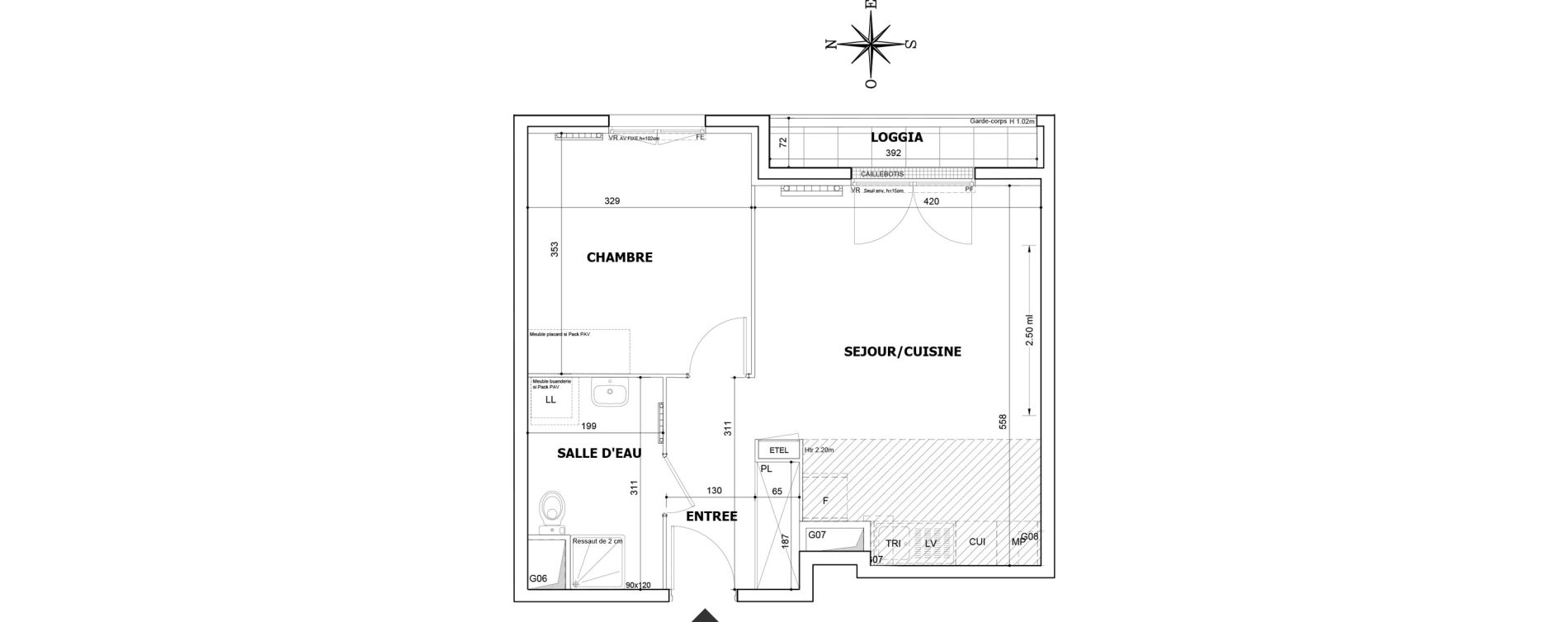 Appartement T2 de 44,04 m2 &agrave; Savigny-Le-Temple Le miroir d eau