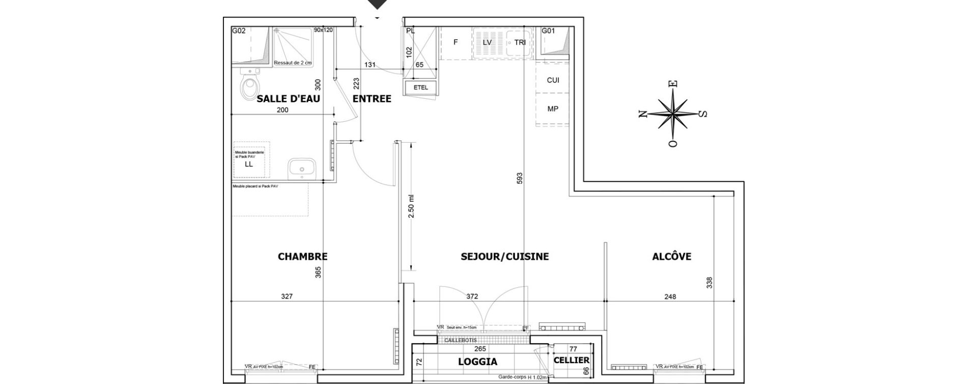 Appartement T2 de 49,83 m2 &agrave; Savigny-Le-Temple Le miroir d eau
