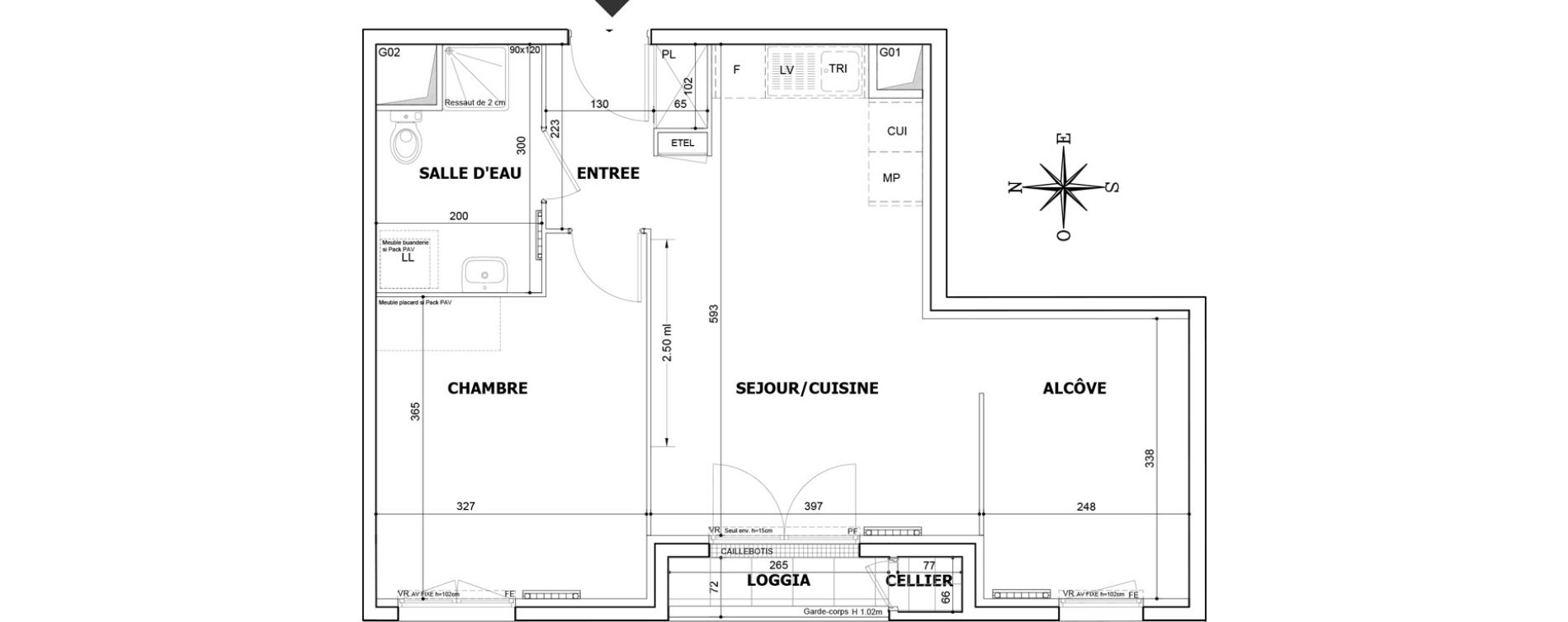Appartement T2 de 50,04 m2 &agrave; Savigny-Le-Temple Le miroir d eau