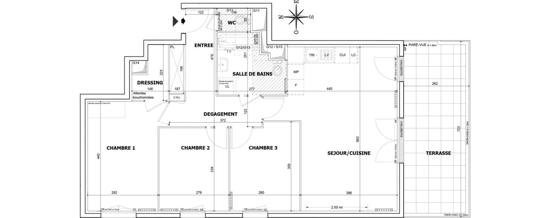 Appartement T4 de 79,50 m2 &agrave; Savigny-Le-Temple Le miroir d eau