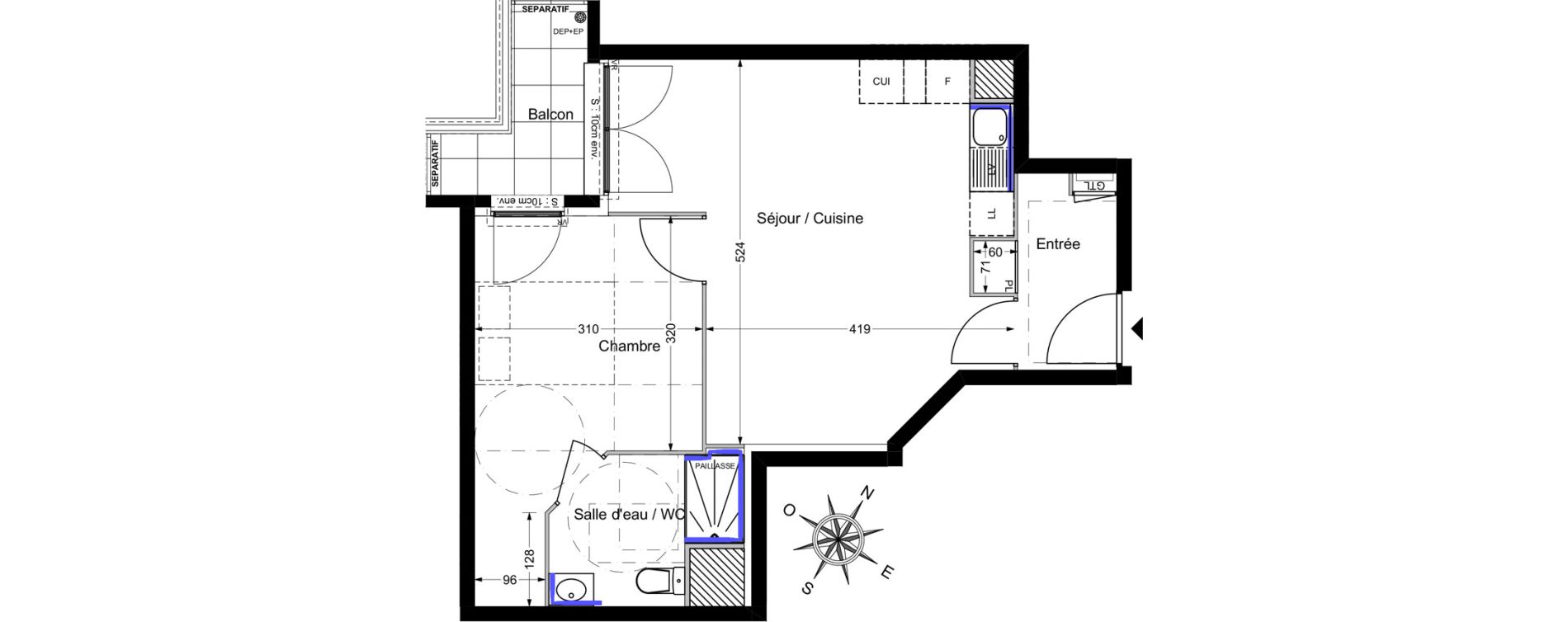 Appartement T2 de 43,48 m2 &agrave; Savigny-Le-Temple Centre
