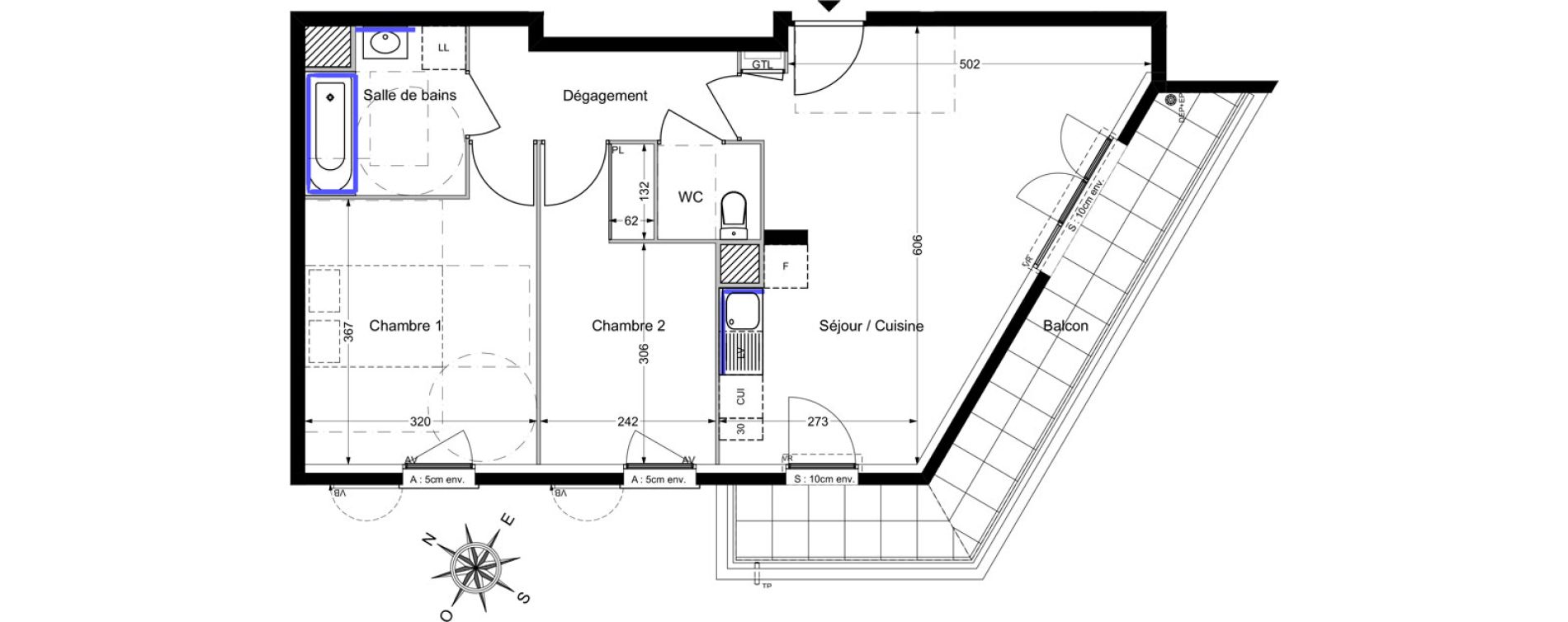 Appartement T3 de 58,52 m2 &agrave; Savigny-Le-Temple Centre