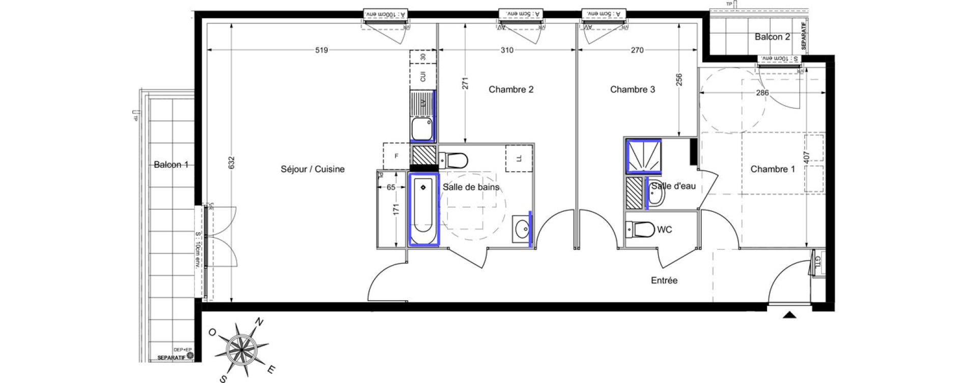Appartement T4 de 82,88 m2 &agrave; Savigny-Le-Temple Centre
