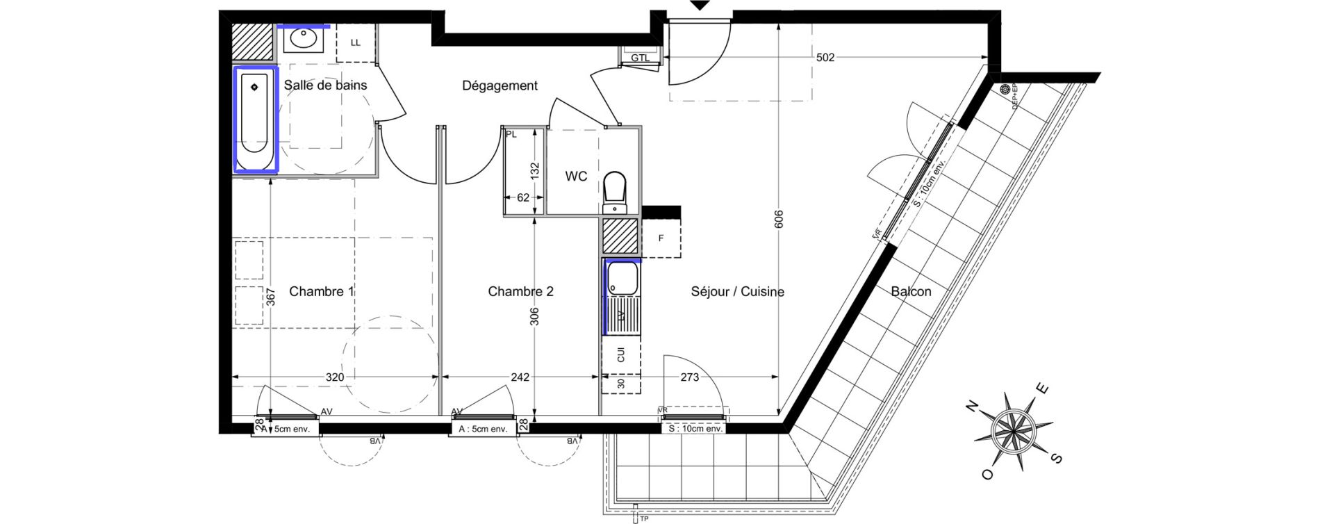 Appartement T3 de 58,52 m2 &agrave; Savigny-Le-Temple Centre