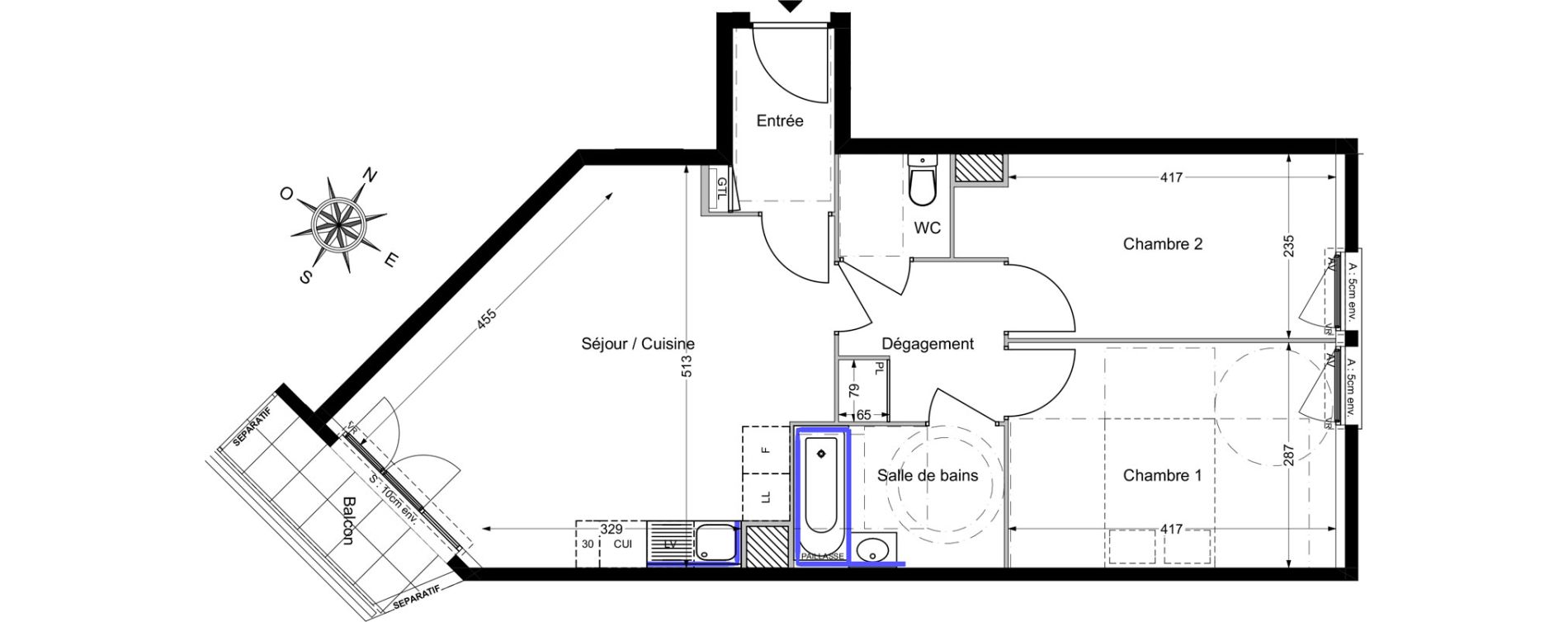 Appartement T3 de 59,89 m2 &agrave; Savigny-Le-Temple Centre