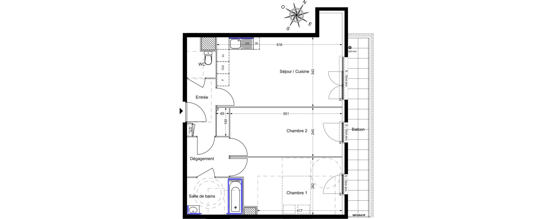 Appartement T3 de 65,86 m2 &agrave; Savigny-Le-Temple Centre