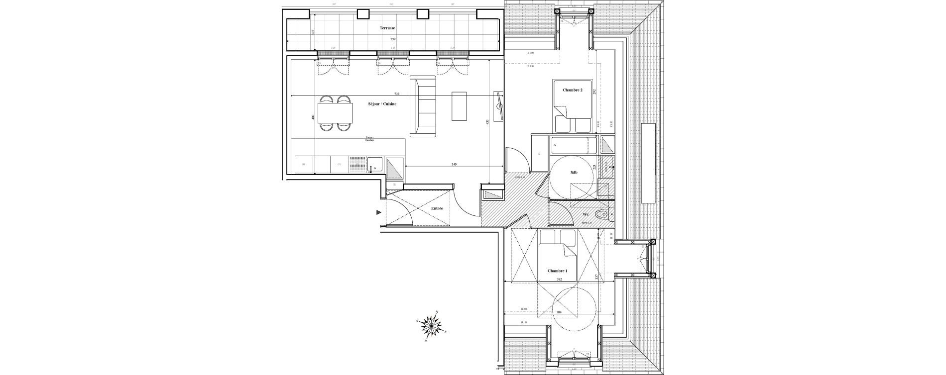 Appartement T3 de 75,14 m2 &agrave; Serris Parc