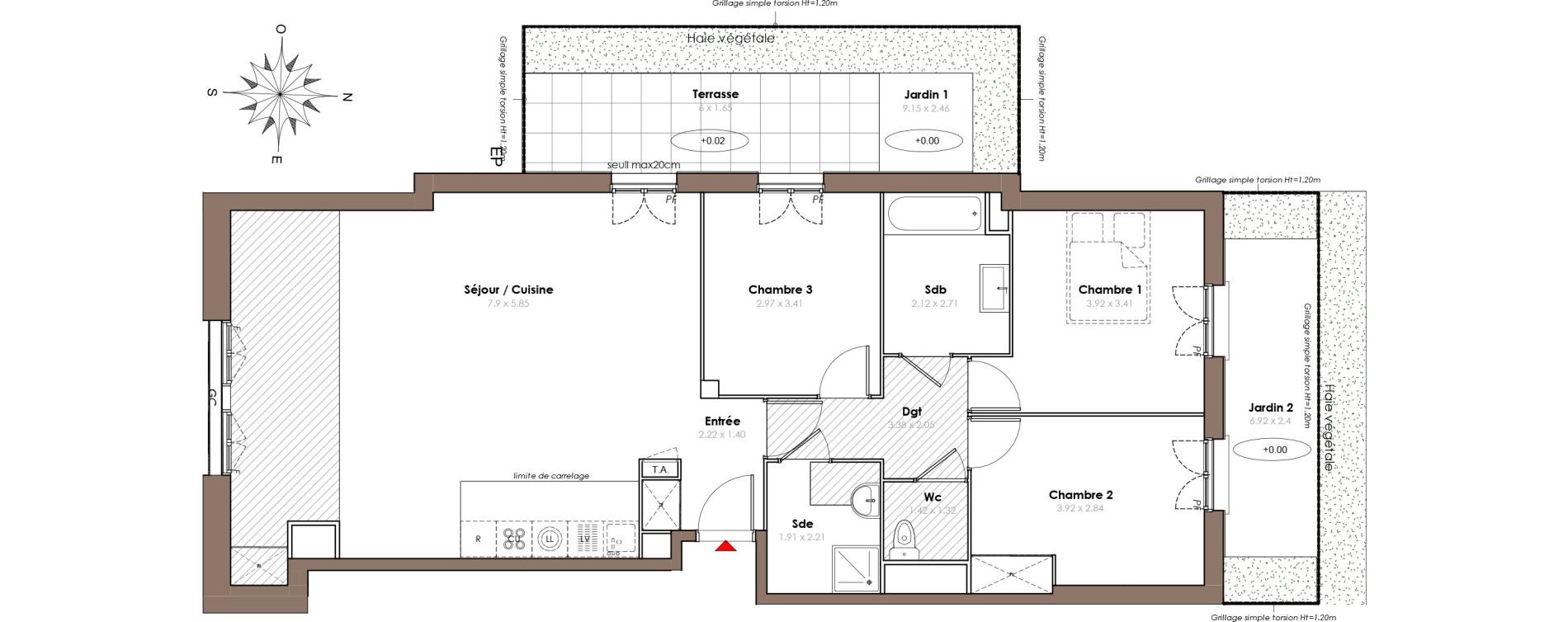 Appartement T4 de 98,50 m2 &agrave; Serris Le pr&eacute; de claye