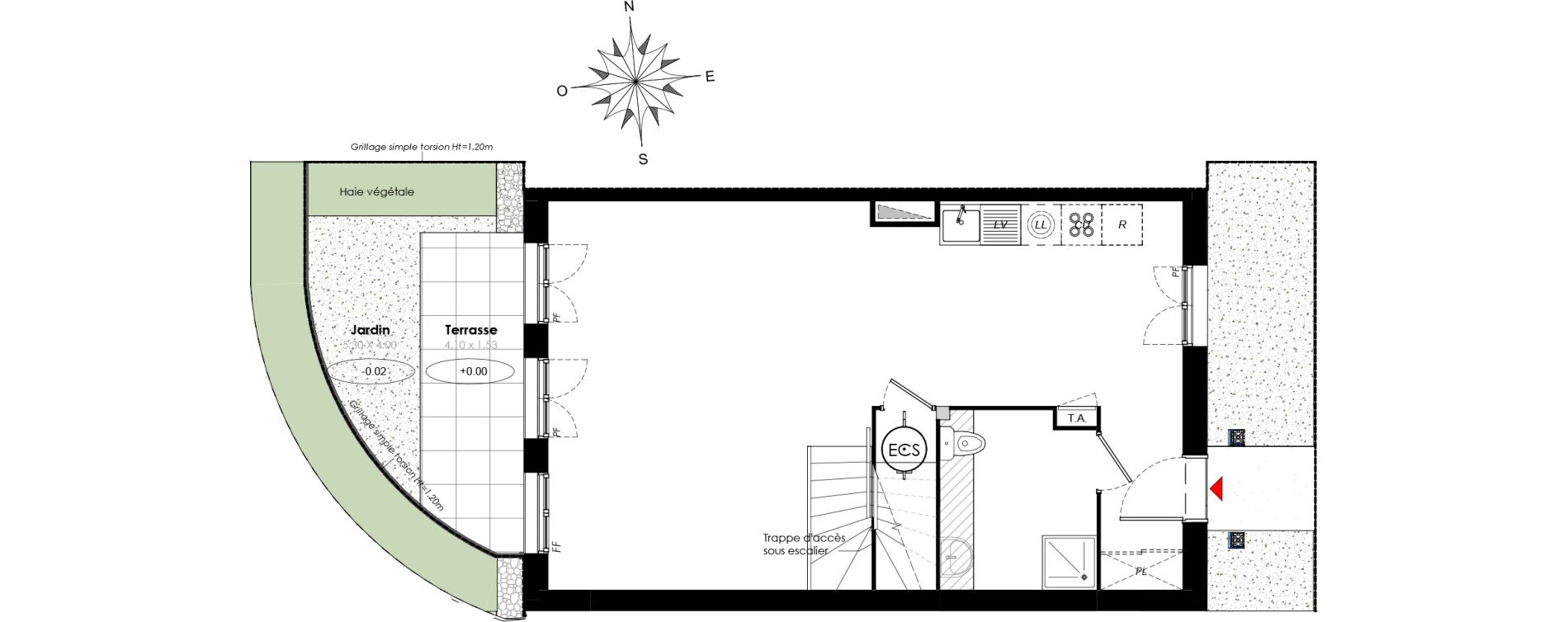 Maison T5 de 98,50 m2 &agrave; Serris Le pr&eacute; de claye