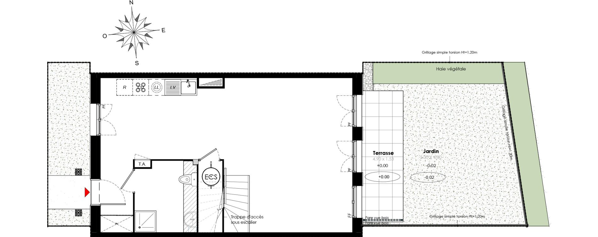 Maison T5 de 98,60 m2 &agrave; Serris Le pr&eacute; de claye