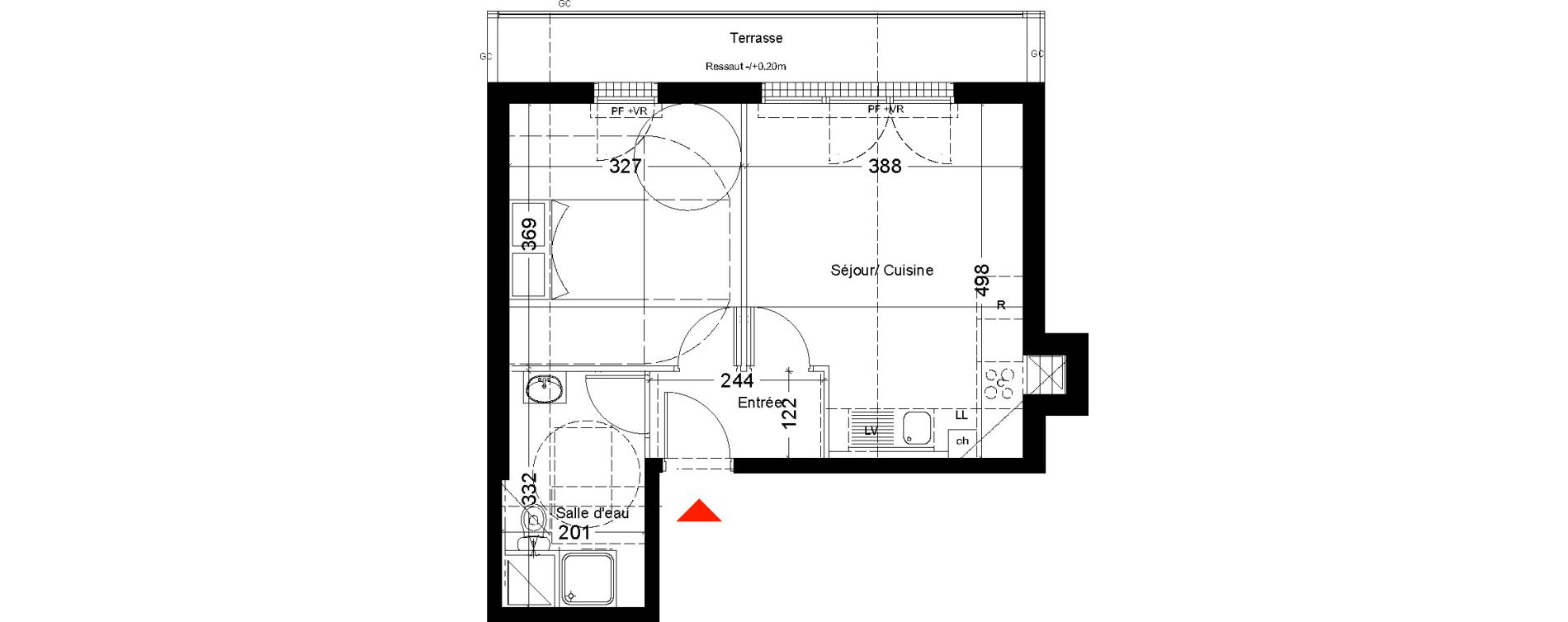 Appartement T2 de 38,74 m2 &agrave; Serris Serris bourg