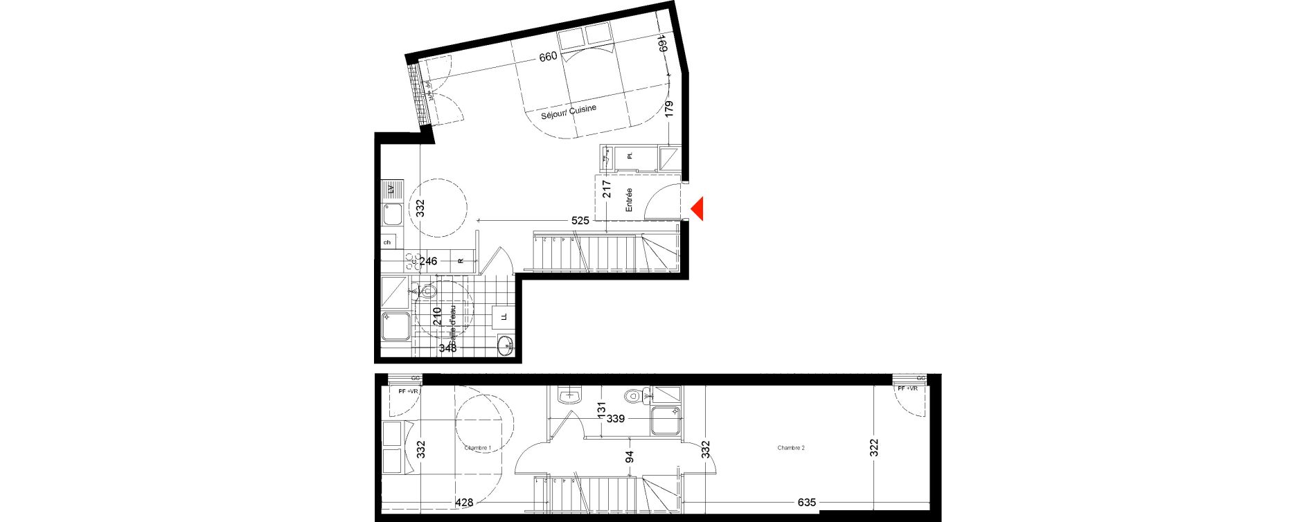Duplex T3 de 92,58 m2 &agrave; Serris Serris bourg