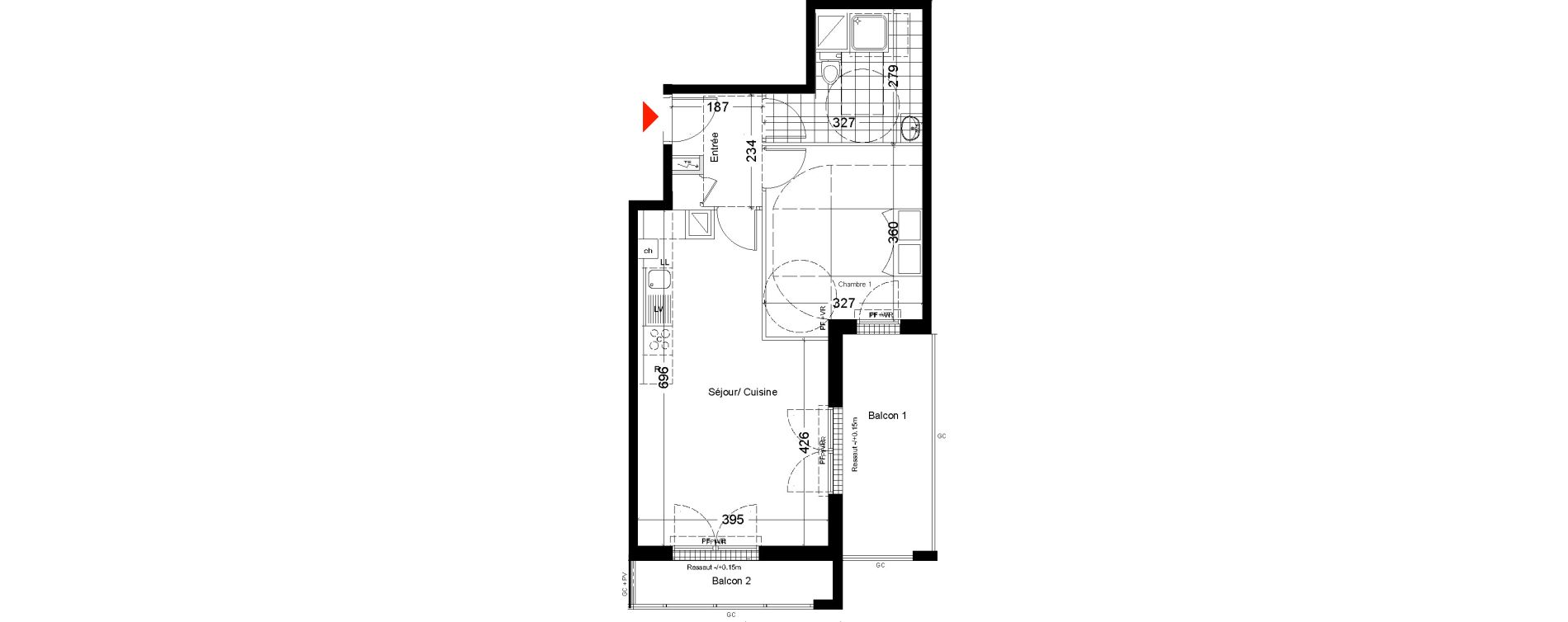 Appartement T2 de 46,19 m2 &agrave; Serris Serris bourg
