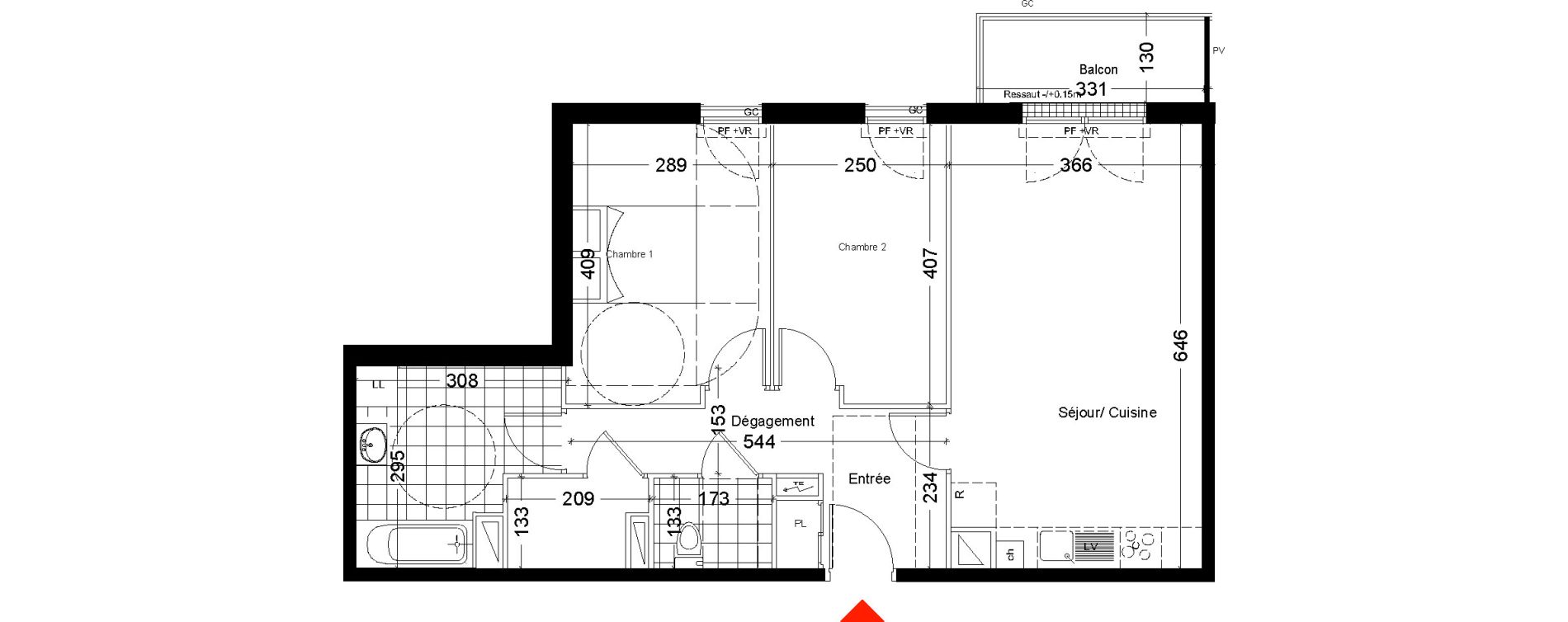 Appartement T3 de 65,77 m2 &agrave; Serris Serris bourg