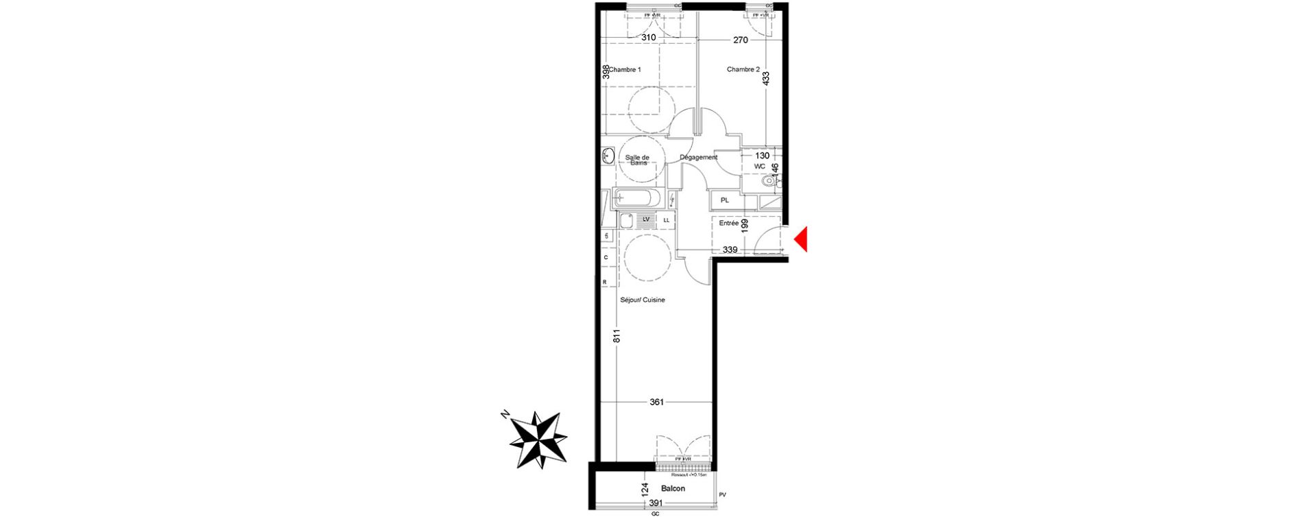 Appartement T3 de 67,54 m2 &agrave; Serris Serris bourg