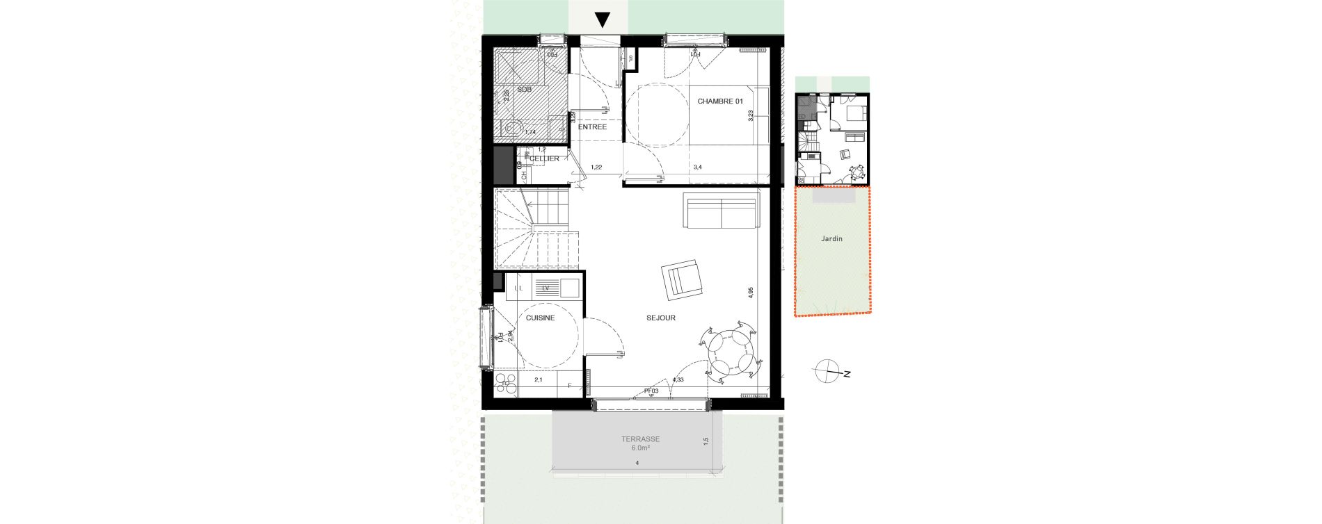 Maison T5 de 95,50 m2 &agrave; Serris Centre