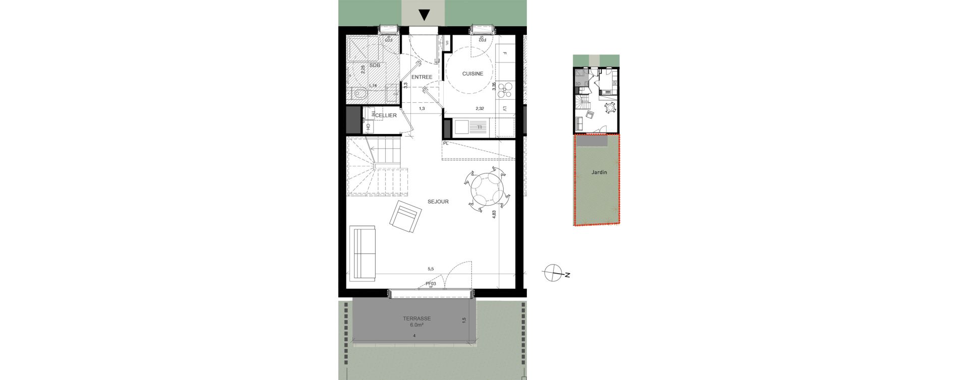 Maison T4 de 81,00 m2 &agrave; Serris Centre